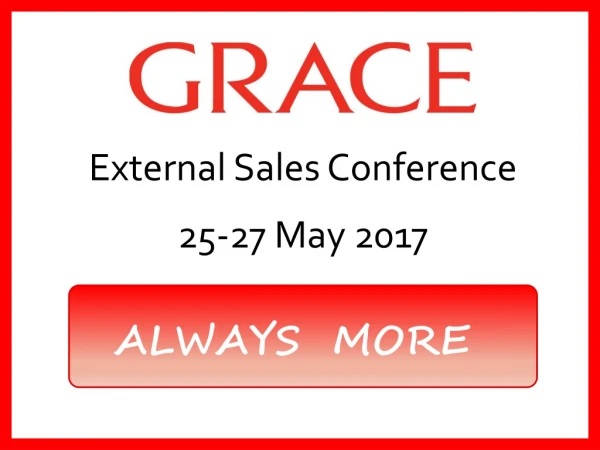 External Sales Conference 25-27 May 2017
