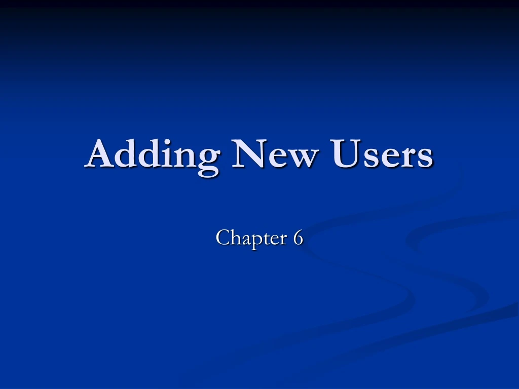 adding new users