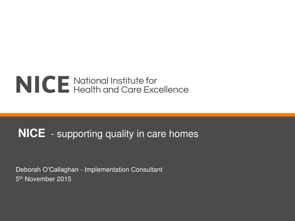 nice supporting quality in care homes