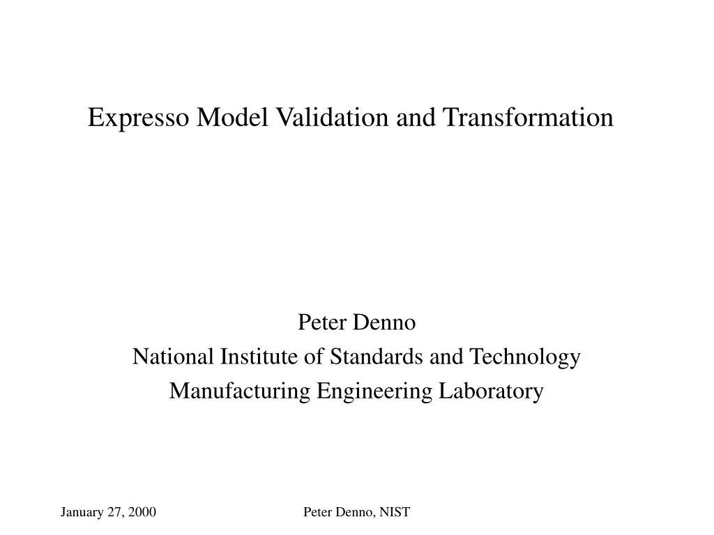 expresso model validation and transformation