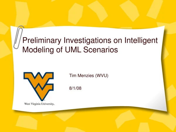 Preliminary Investigations on Intelligent Modeling of UML Scenarios