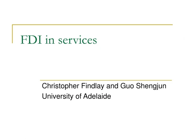 FDI in services