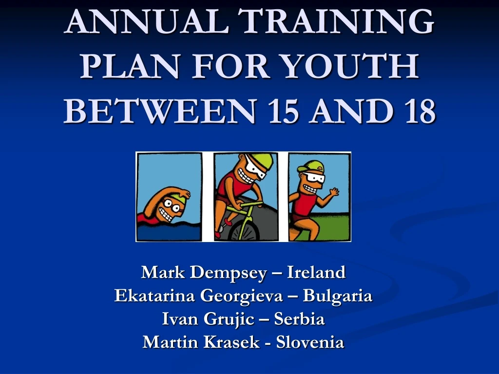 annual training plan for youth between 15 and 18