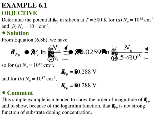 EXAMPLE 6.1 OBJECTIVE