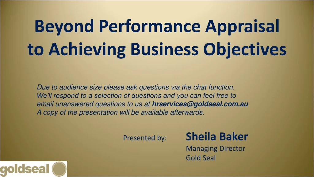 beyond performance appraisal to achieving business objectives