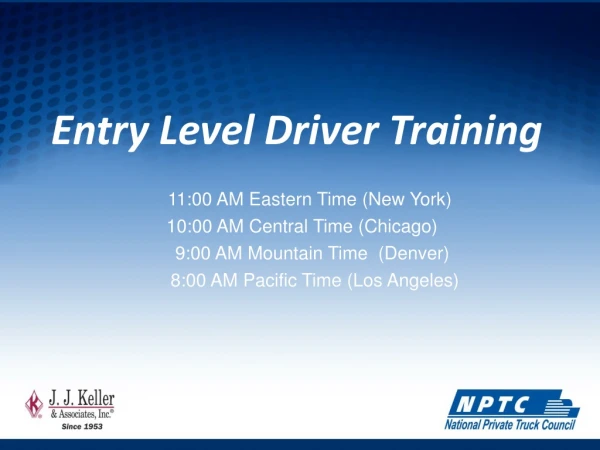 Entry Level Driver Training