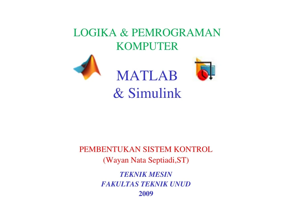 logika pemrograman komputer matlab simulink