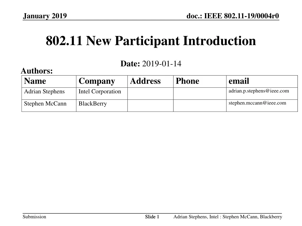 802 11 new participant introduction