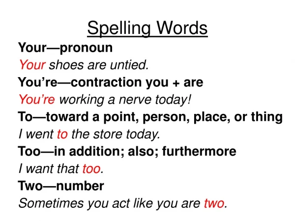 Spelling Words