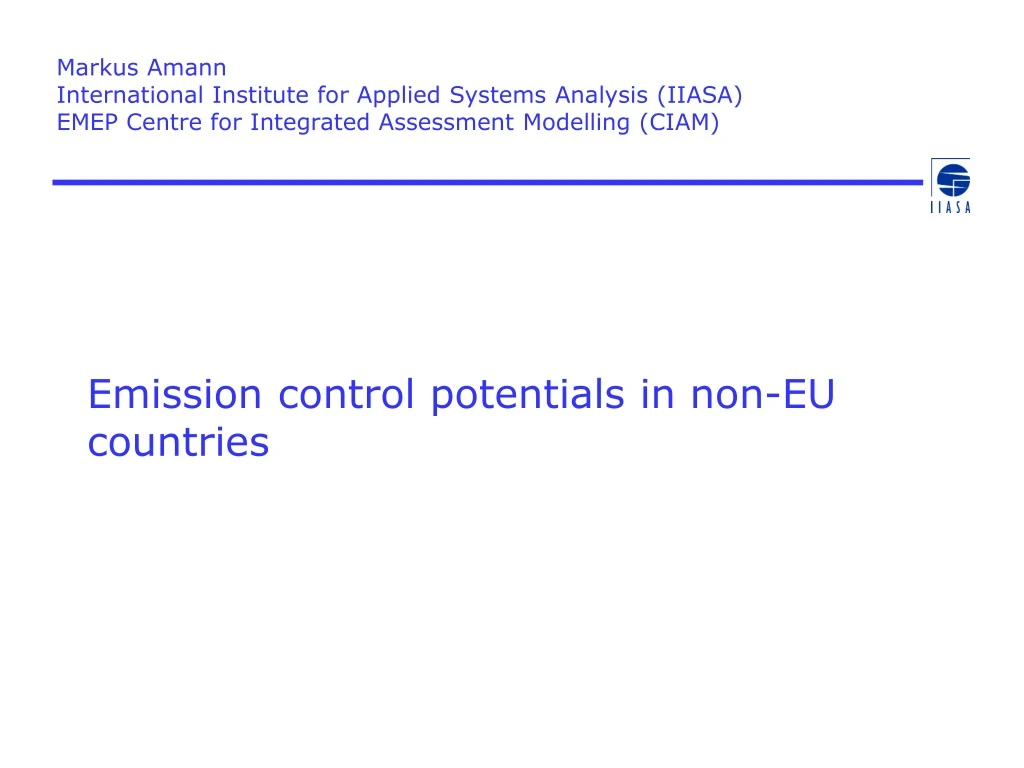 emission control potentials in non eu countries