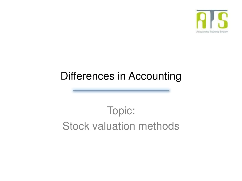 differences in accounting