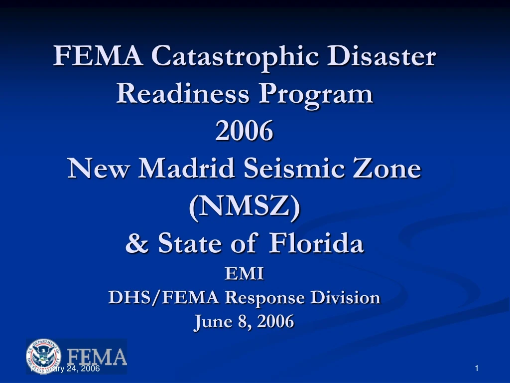 fema catastrophic disaster readiness program 2006