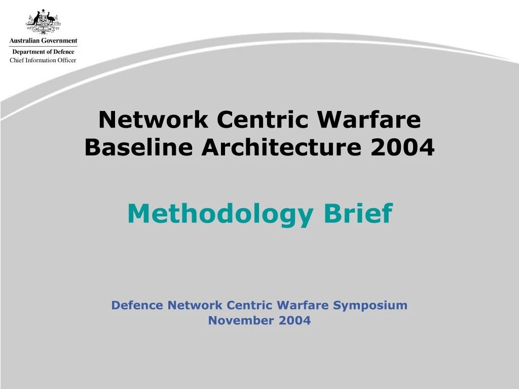 network centric warfare baseline architecture 2004