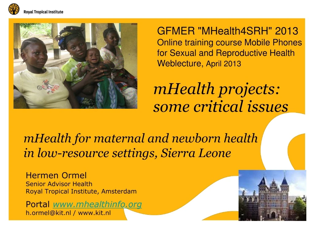 mhealth for maternal and newborn health in low resource settings sierra leone