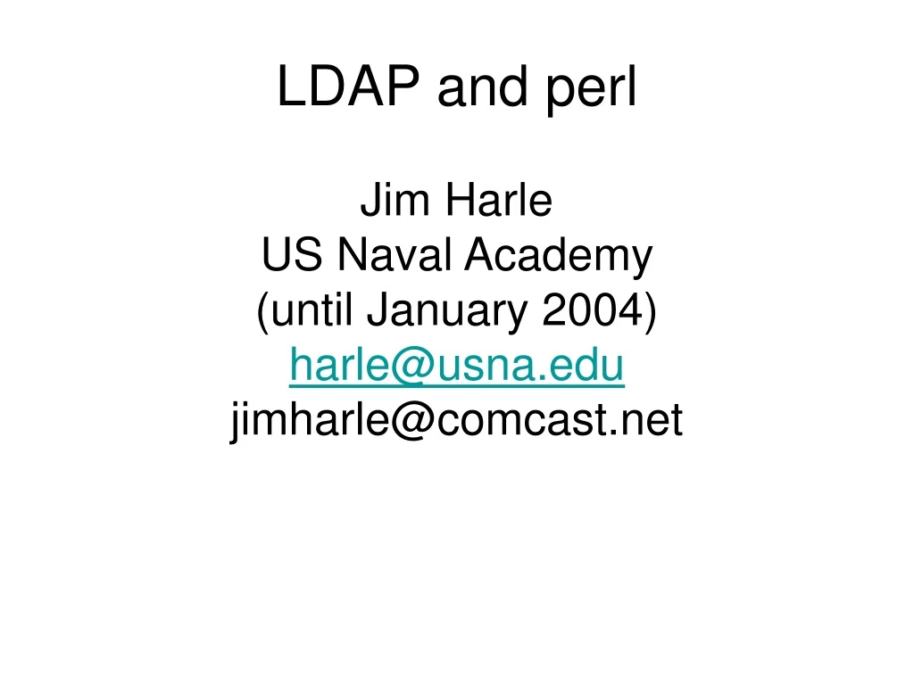 ldap and perl