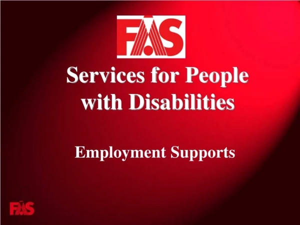 Services for People  with Disabilities