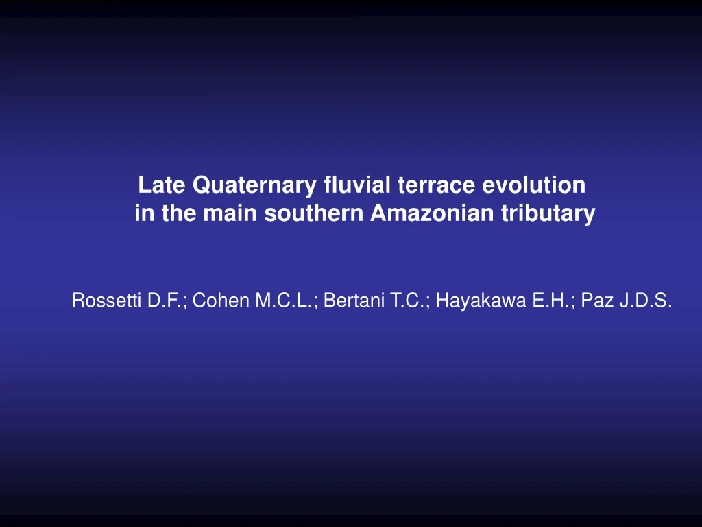 late quaternary fluvial terrace evolution