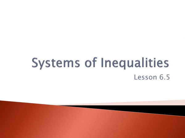 Systems  of Inequalities