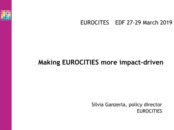 EUROCITES 	EDF 27-29 March 2019