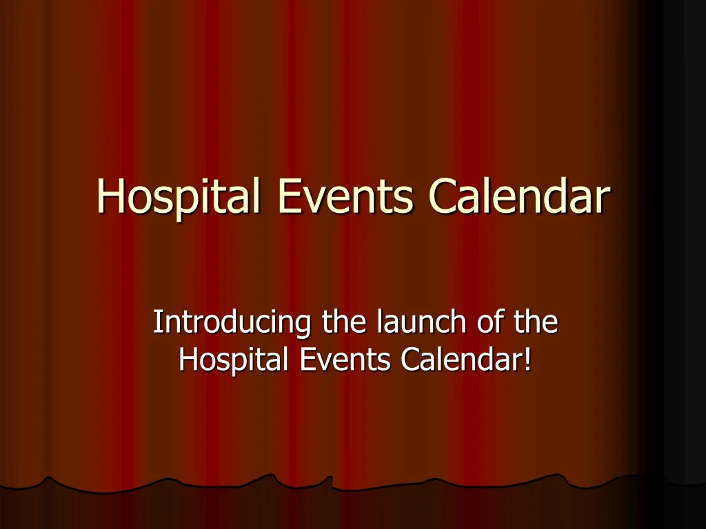 hospital events calendar