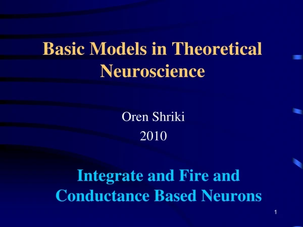 Basic Models in Theoretical Neuroscience