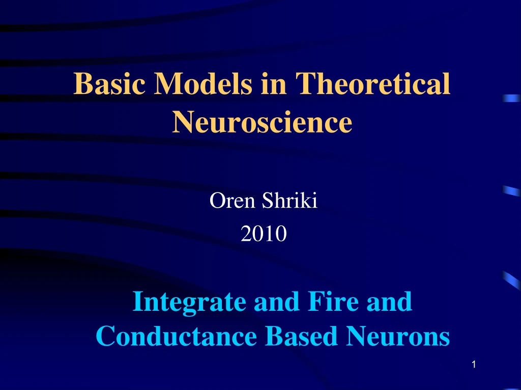 basic models in theoretical neuroscience