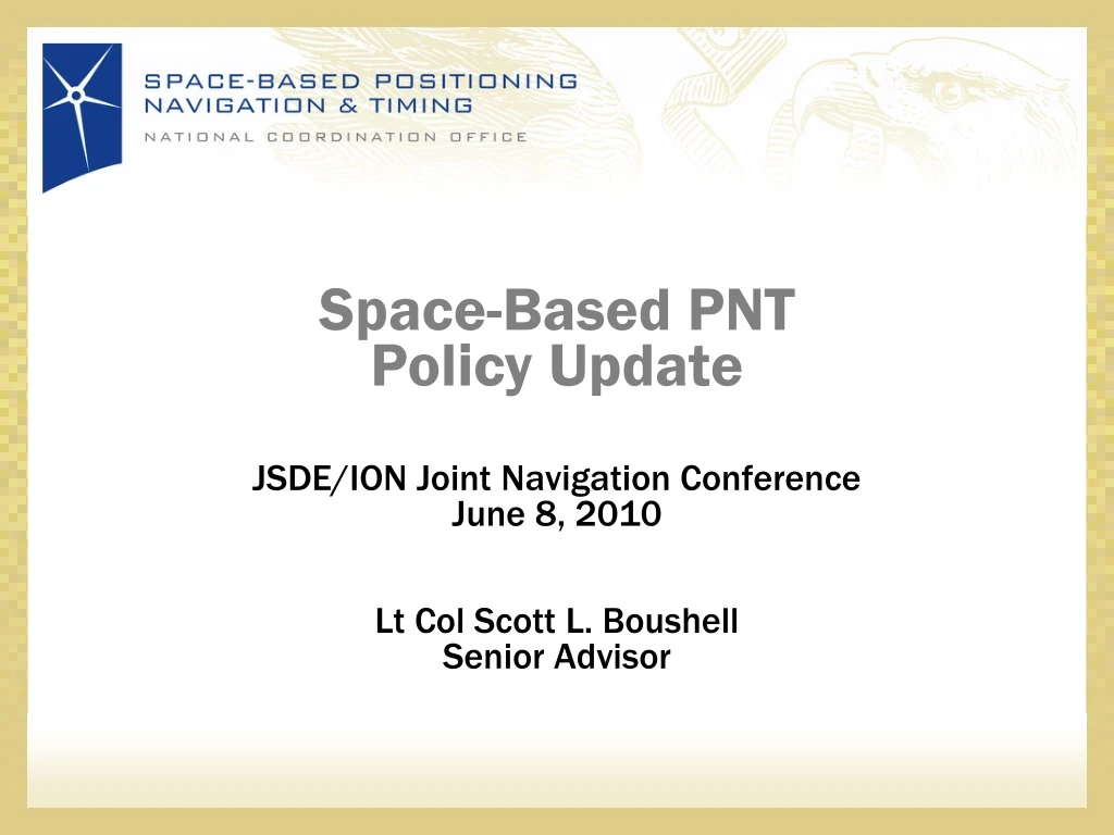 space based pnt policy update