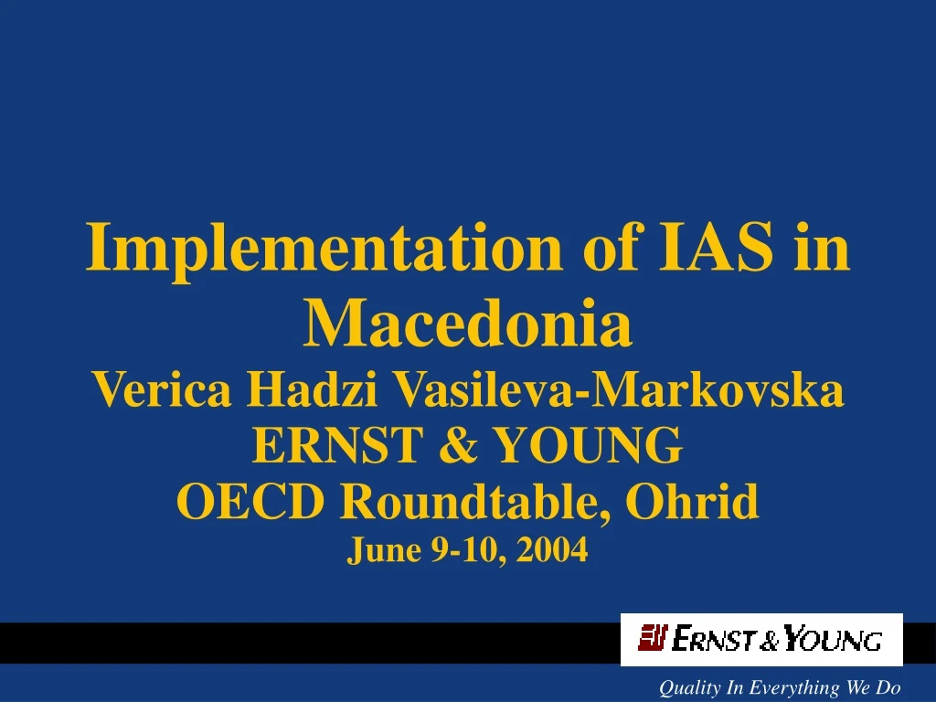 implementation of ias in macedonia verica hadzi