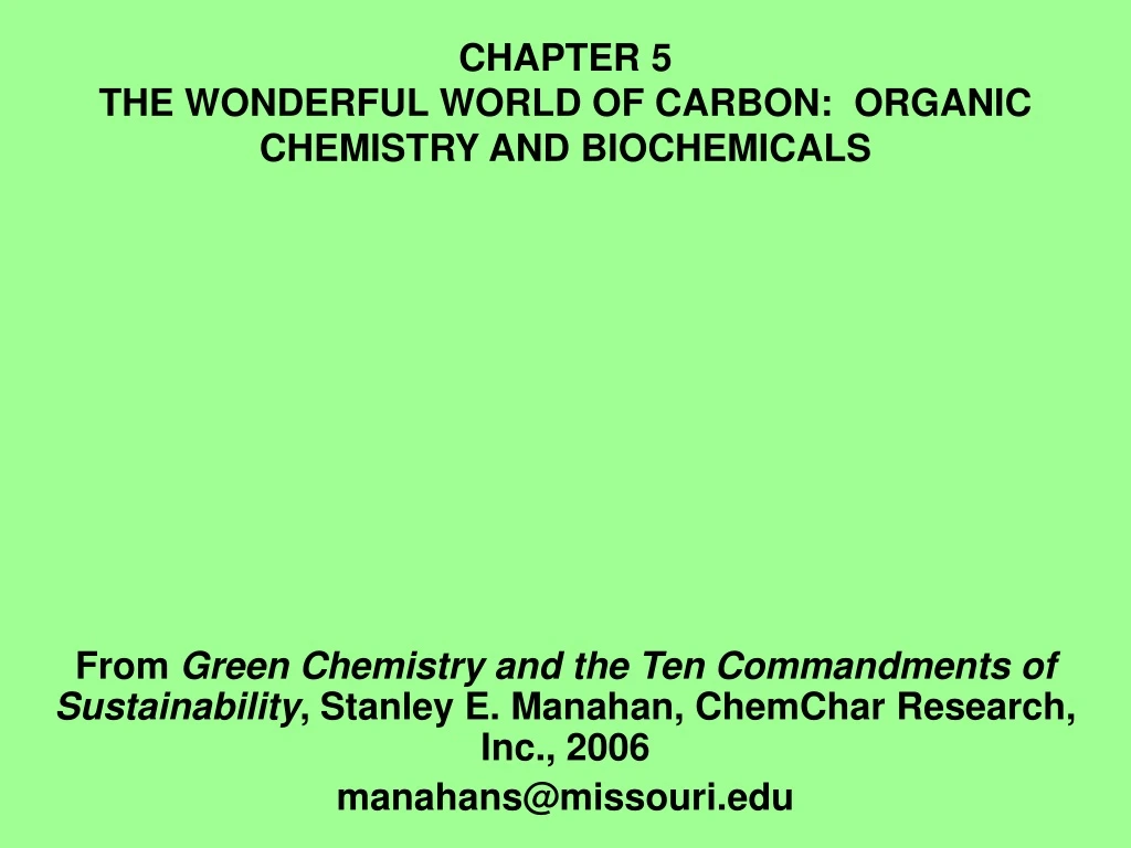 chapter 5 the wonderful world of carbon organic