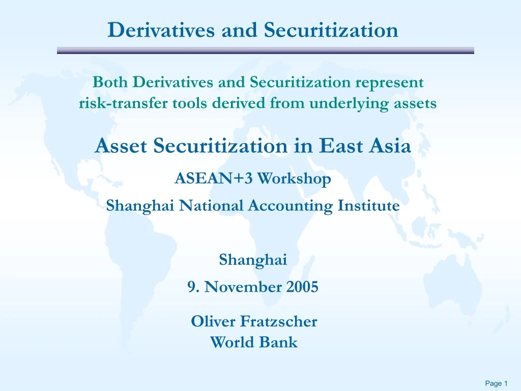derivatives and securitization