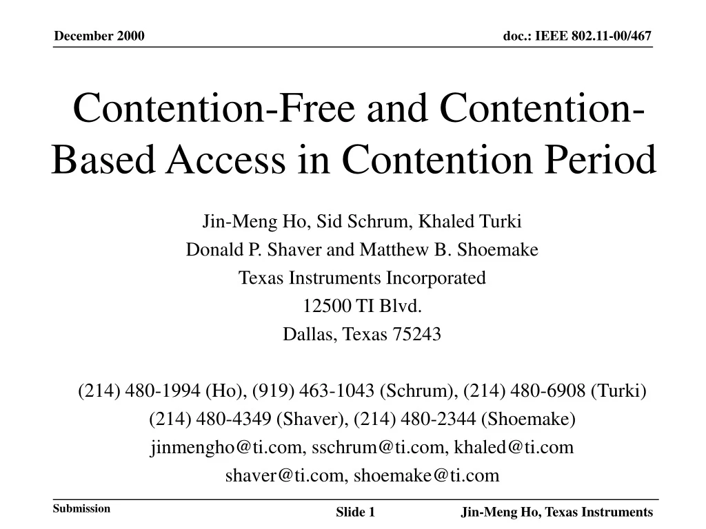 contention free and contention based access