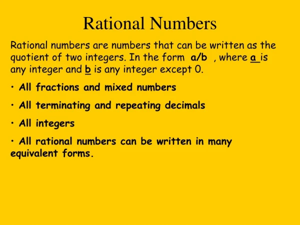 Rational Numbers