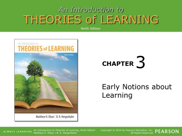 Early Notions about Learning