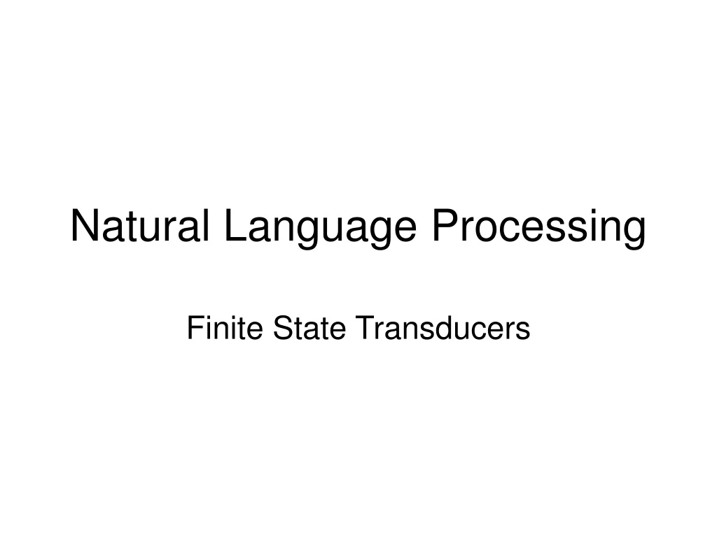 natural language processing