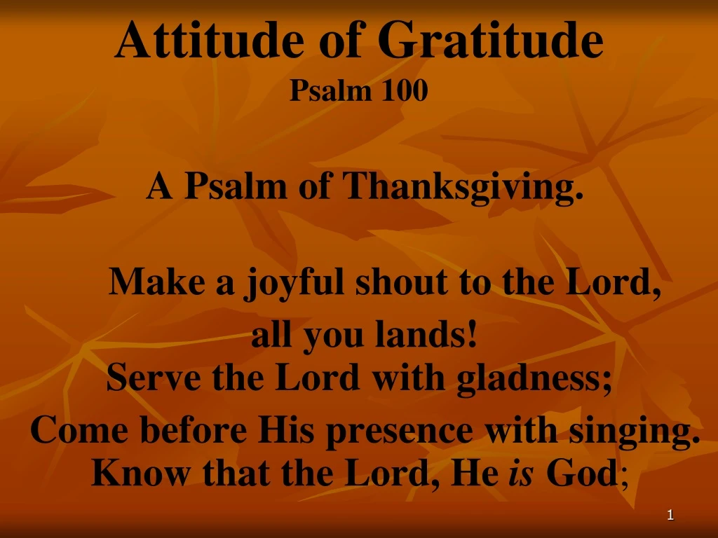 attitude of gratitude psalm 100