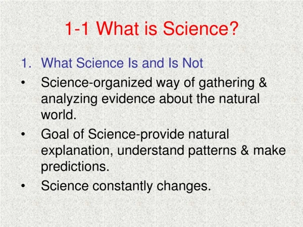 1-1 What is Science?