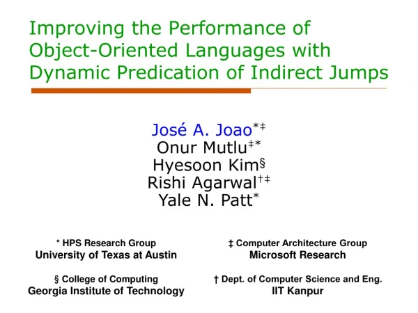 Improving the Performance of Object-Oriented Languages with Dynamic Predication of Indirect Jumps