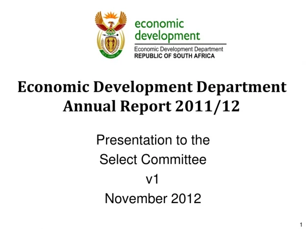 Economic Development Department Annual Report 2011/12