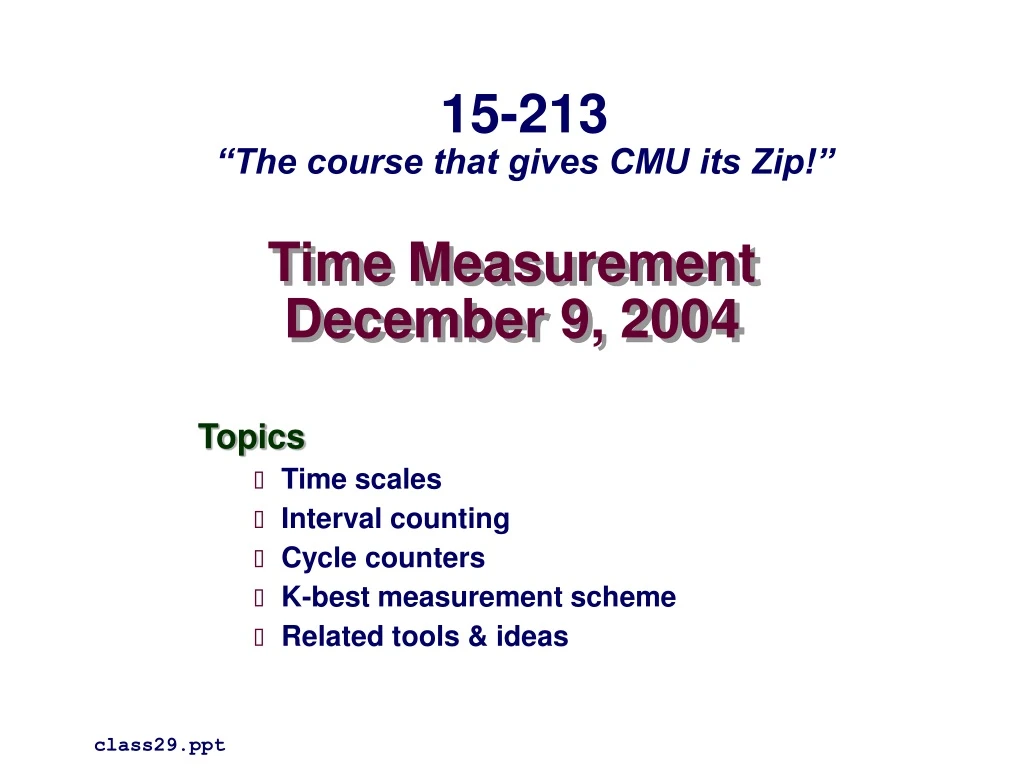 time measurement december 9 2004