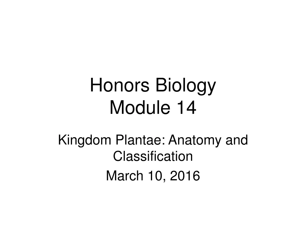 honors biology module 14