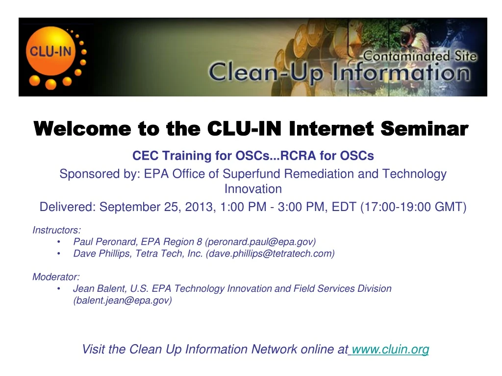 welcome to the clu in internet seminar