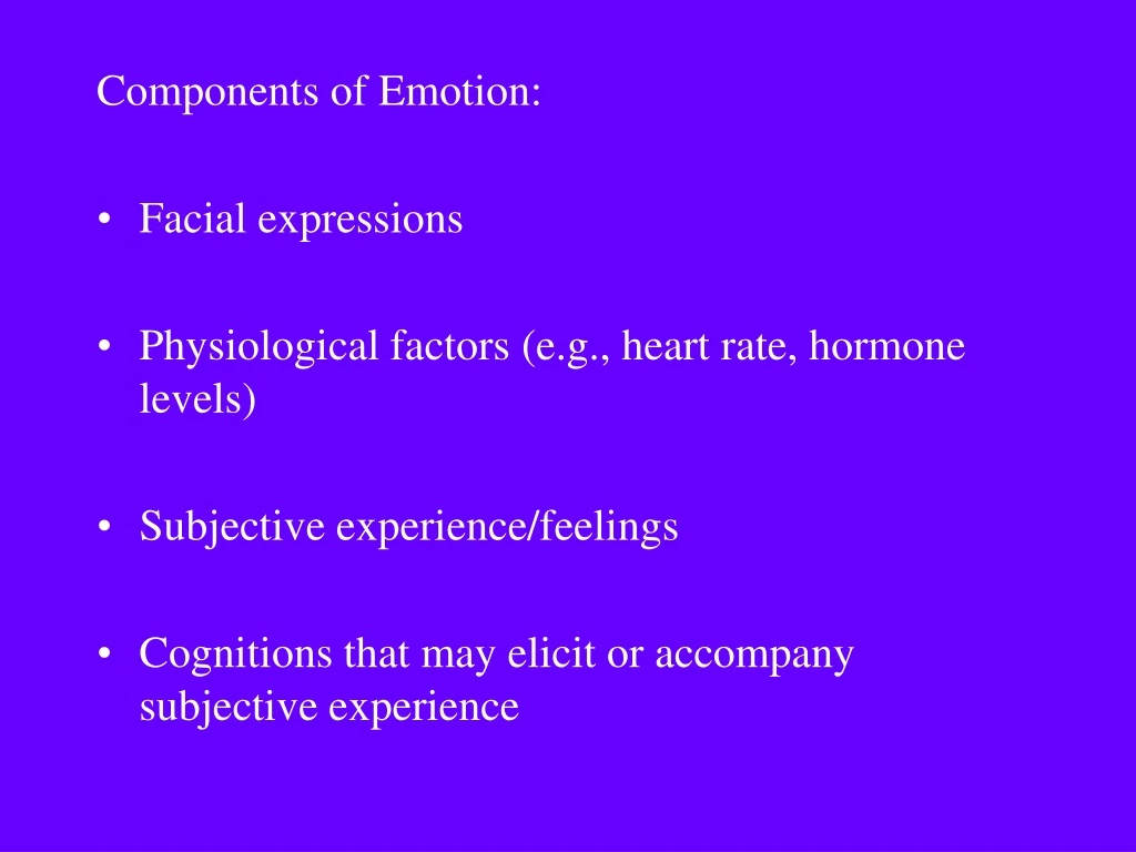 components of emotion facial expressions