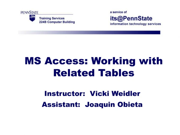 MS Access: Working with Related Tables