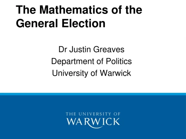 The Mathematics of the General Election