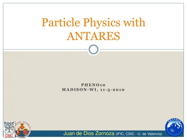 Particle Physics with ANTARES