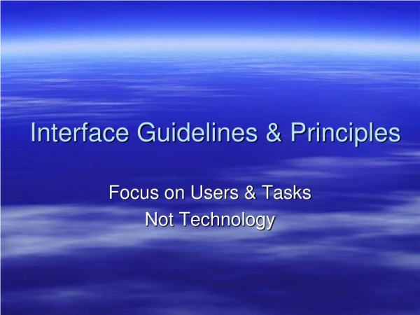 Interface Guidelines &amp; Principles