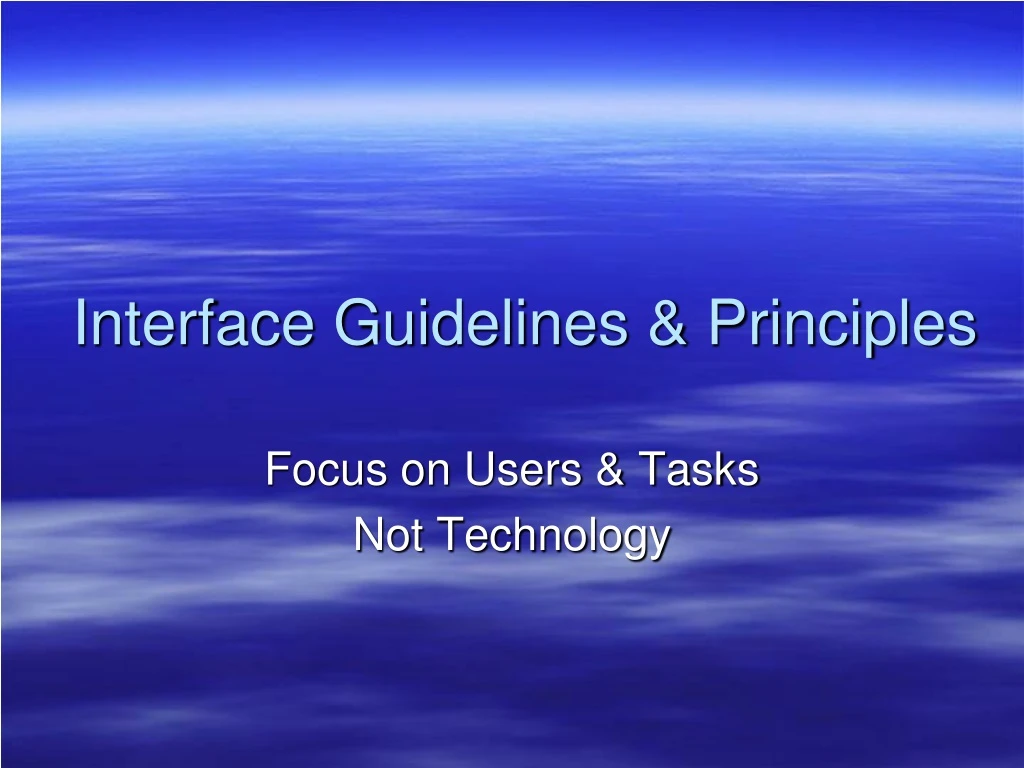 interface guidelines principles