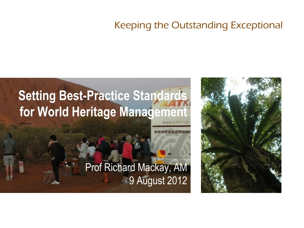 setting best practice standards for world heritage management