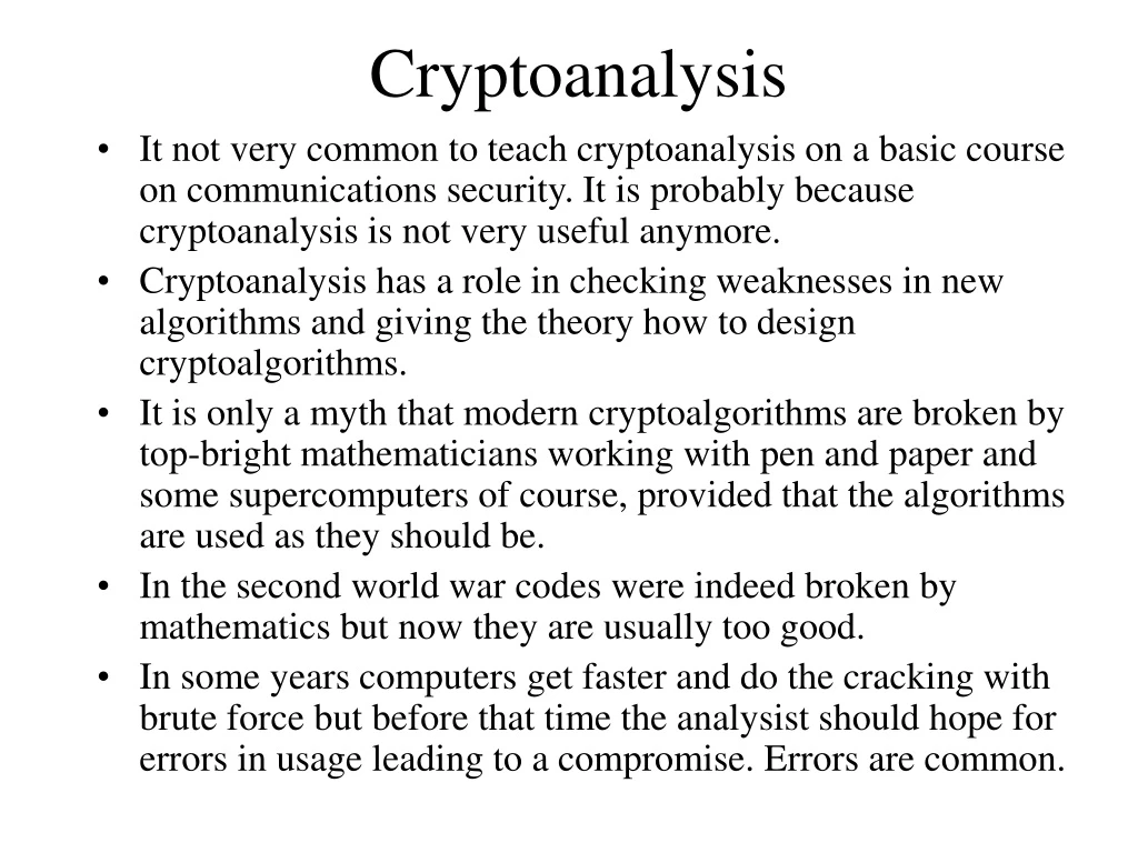 cryptoanalysis