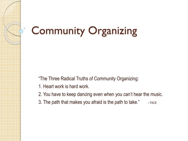 Community Organizing